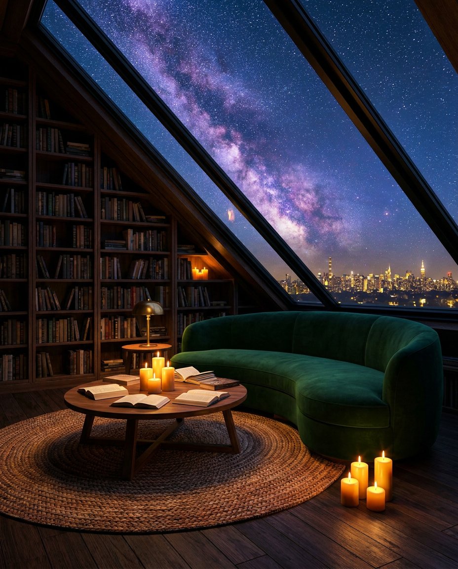 Attic library — by @framepeek_com, from the Sanctuary collection